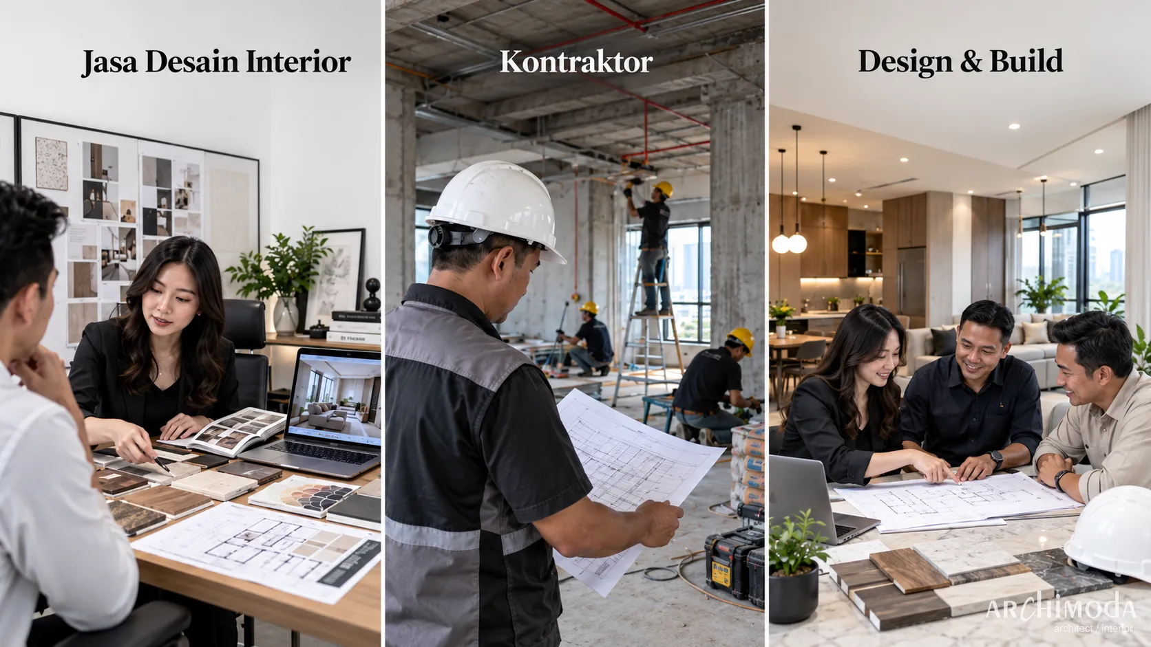 Perbedaan Jasa Desain Interior, Kontraktor, dan Design & Build